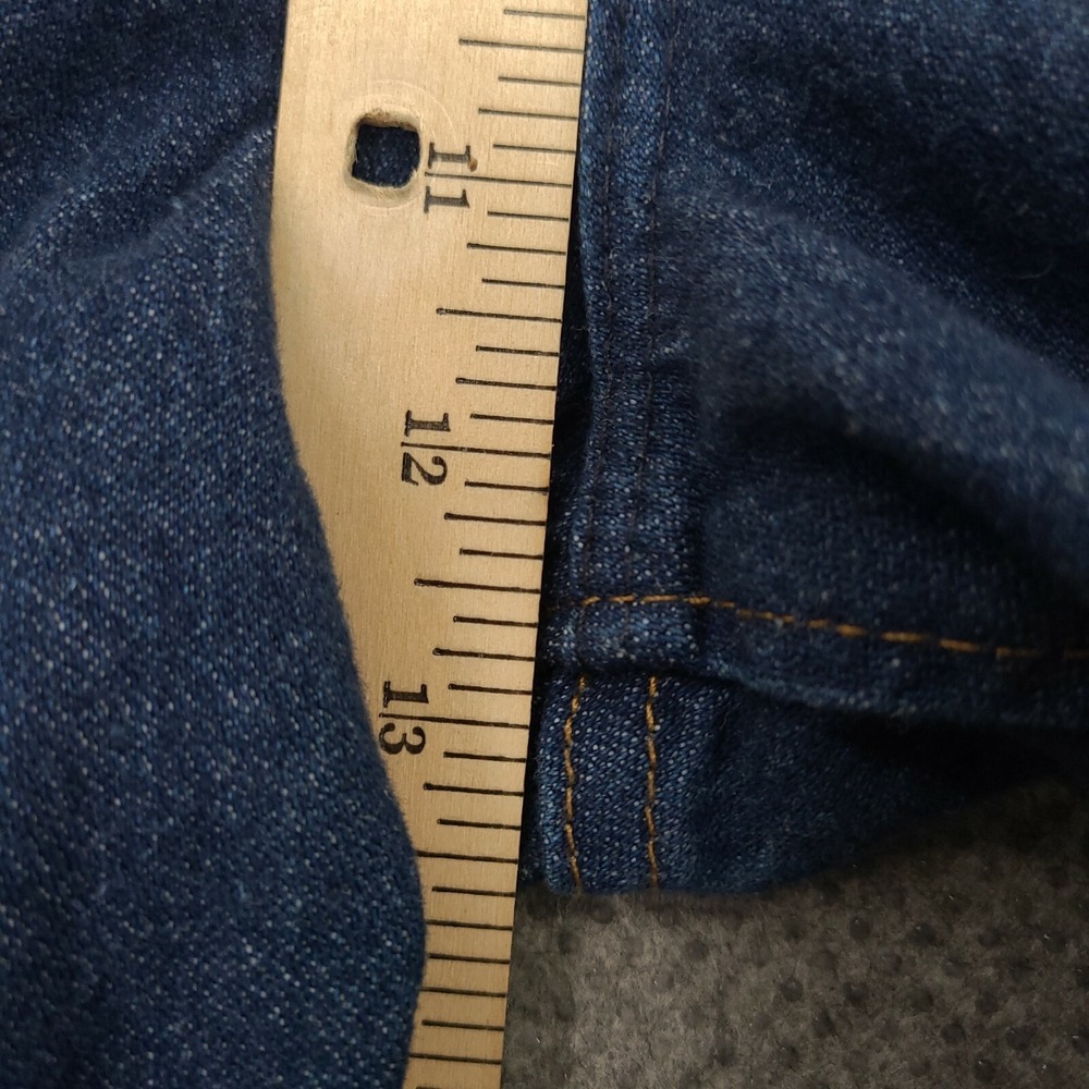 Wrangler Mens Jeans Size 42 Slim Fit Solid Blue Denim 100% Cotton  * - Picture 5 of 9